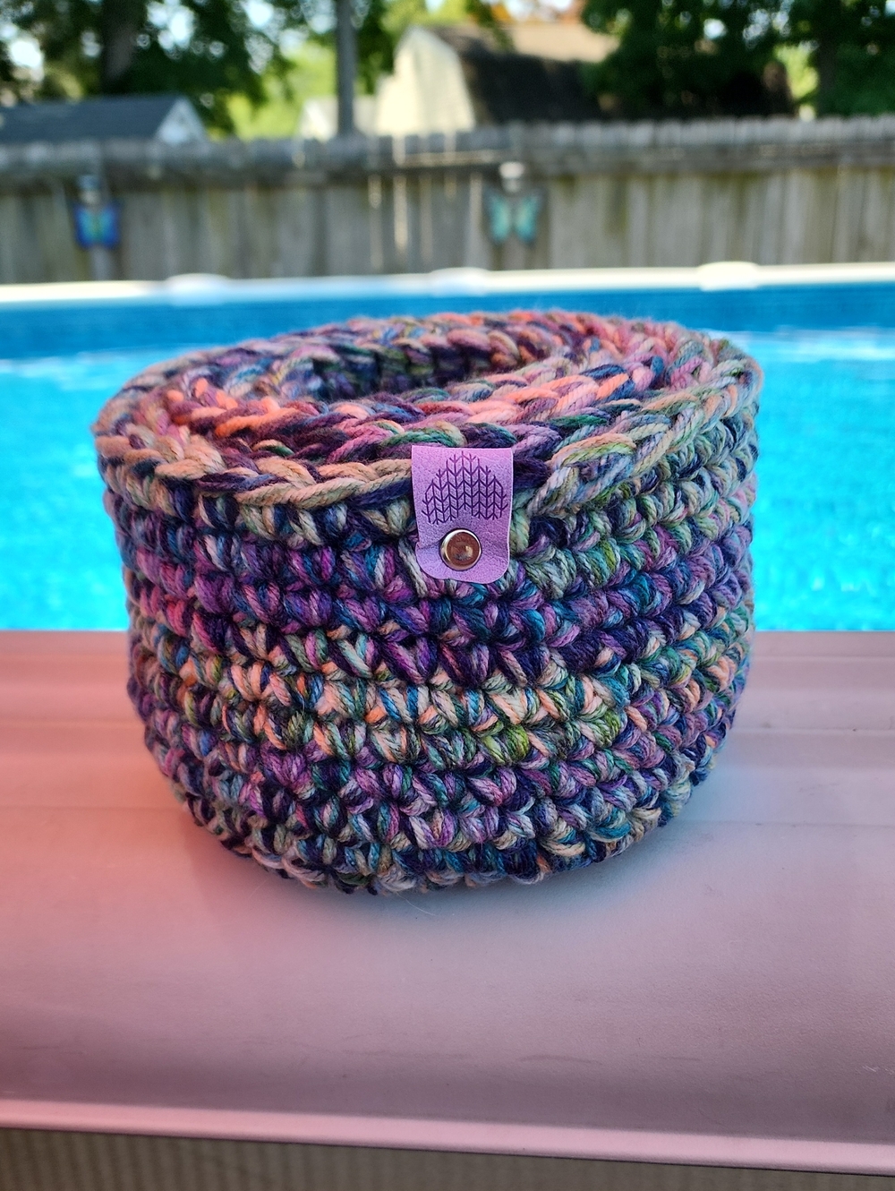 Handmade Crochet Basket Set – Set of 5 – Colorful Storage Baskets – Made with Lo